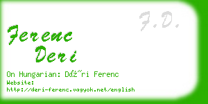 ferenc deri business card